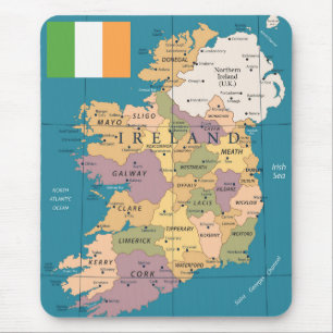 Vintagekarta av Irland Musmatta
