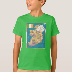 Vintagekarta av Irland T Shirt