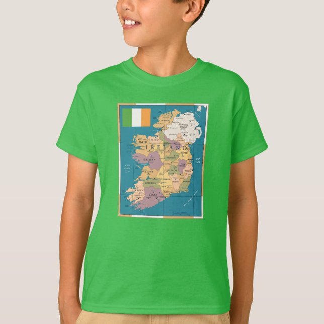 Vintagekarta av Irland T Shirt (Framsida)