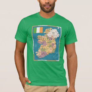 Vintagekarta av Irland T Shirt