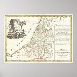 Vintagekarta av Israel (1770) Poster