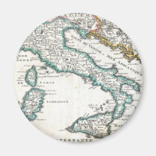 Vintagekarta av italien (1706) magnet