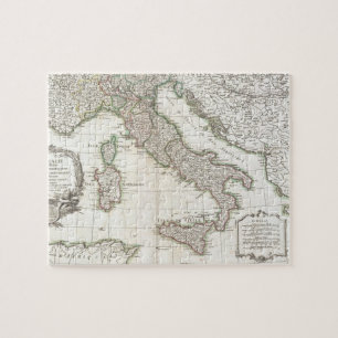 Vintagekarta av italien (1770) pussel