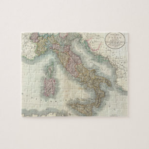 Vintagekarta av italien (1799) pussel