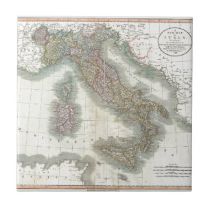 Vintagekarta av italien kakelplatta