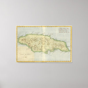 Vintagekarta av Jamaica (1780) Canvastryck