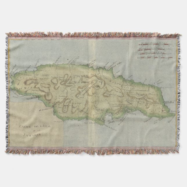 Vintagekarta av Jamaica (1780) Filt (Framsidan)