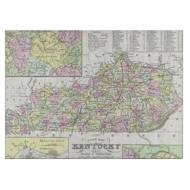 Vintagekarta av Kentucky (1850) (Framsidan)