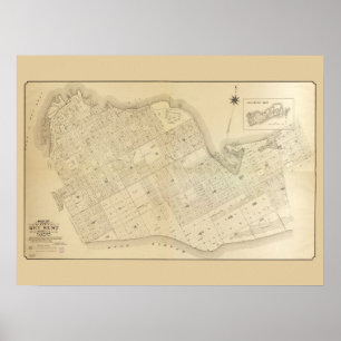 Vintagekarta av Key West Florida Poster