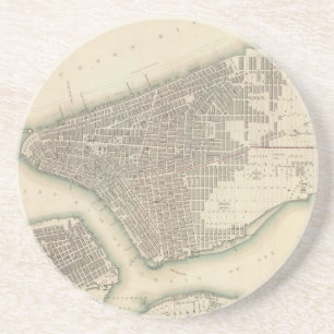 Vintagekarta av lägre New York City (1840) Underlägg