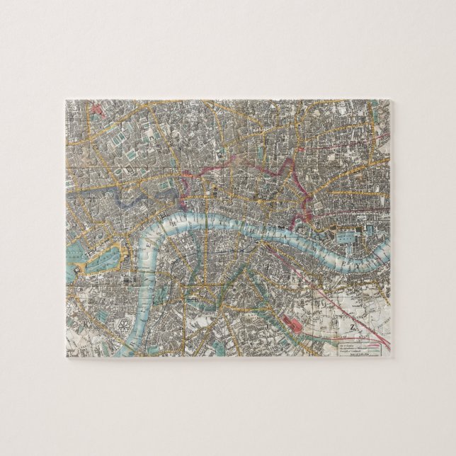 Vintagekarta av London (1848) Pussel (Horisontell)