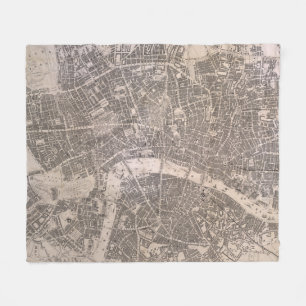 Vintagekarta av London England (1845) Fleecefilt