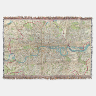Vintagekarta av London England (1900) Mysfilt