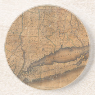Vintagekarta av Long Islandet och Connecticut Underlägg Sandsten