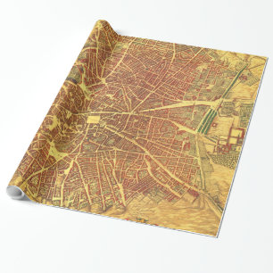 Vintagekarta av Madrid Spanien (1656) Presentpapper
