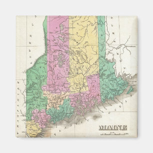 Vintagekarta av Maine (1827) Magnet