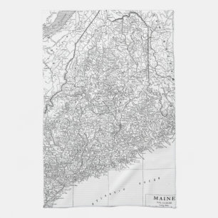 Vintagekarta av Maine (1911) Kökshandduk