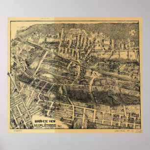 Vintagekarta av maplewooden NJ (1910) Poster