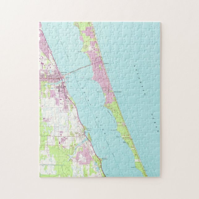 Vintagekarta av Melbourne Florida (1949) Pussel (Vertikal)