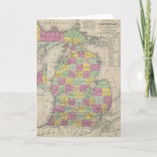 Vintagekarta av Michigan (1853) Kort