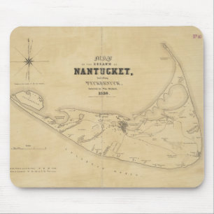 Vintagekarta av Nantucket (1838) Musmatta