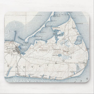 Vintagekarta av Nantucket (1919) Musmatta