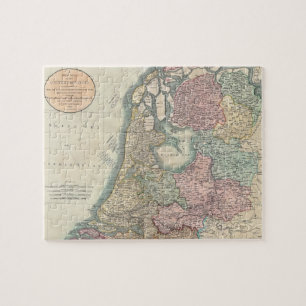 Vintagekarta av Nederländerna (1799) Pussel