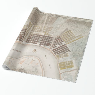 Vintagekarta av New Orleans Louisiana (1817) Presentpapper