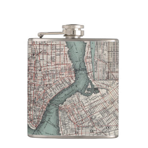 Vintagekarta av New York (1897) Fickplunta