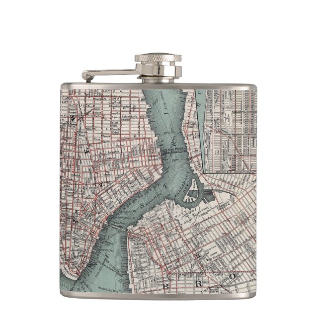 Vintagekarta av New York (1897) Fickplunta (Framsidan)