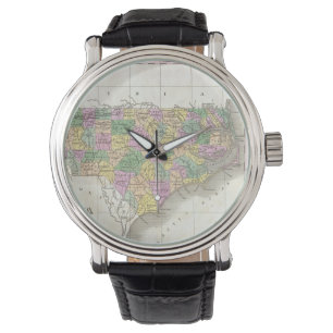 Vintagekarta av North Carolina (1827) Armbandsur