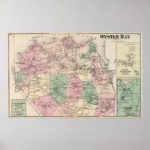 Vintagekarta av ostronfjärden New York (1873) Poster
