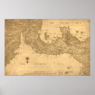 Vintagekarta av Panama (1800) Poster