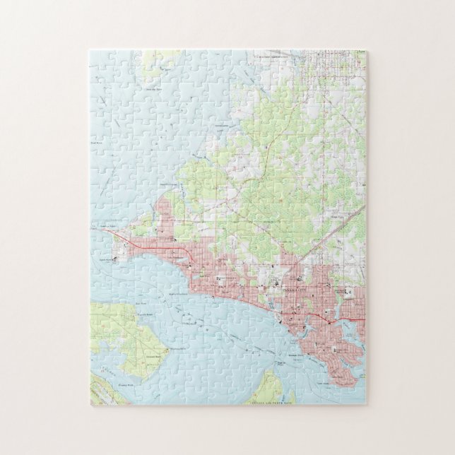 Vintagekarta av Panama City Florida (1956) Pussel (Vertikal)