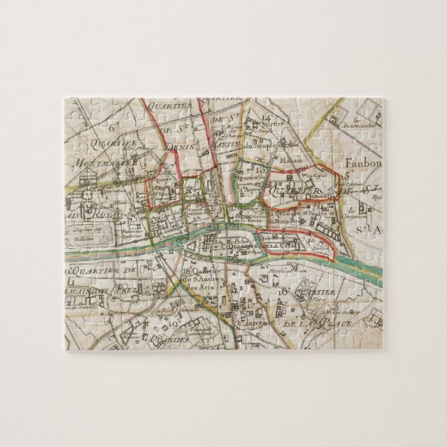 Vintagekarta av Paris (1678) Pussel (Horisontell)