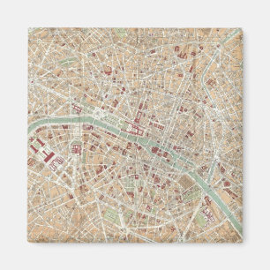 Vintagekarta av Paris (1892) Magnet