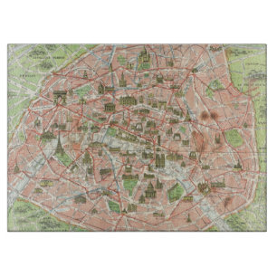 Vintagekarta av Paris (1920)