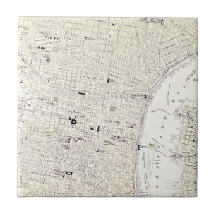 Vintagekarta av Philadelphia (1885) Kakelplatta