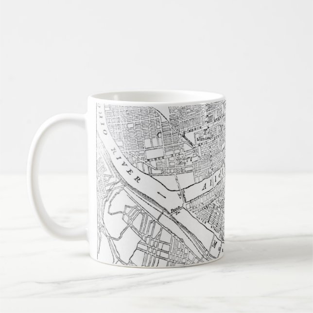 Vintagekarta av Pittsburgh (1885) Kaffemugg (Vänster)