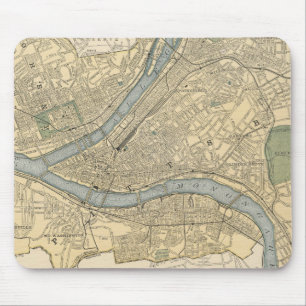 Vintagekarta av Pittsburgh PA (1891) Musmatta