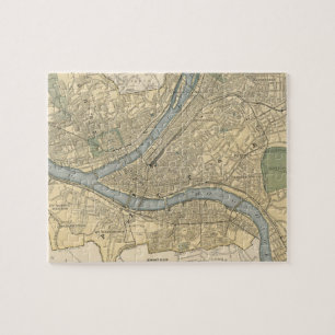 Vintagekarta av Pittsburgh PA (1891) Pussel