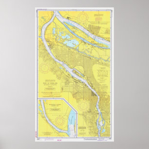 Vintagekarta av Portland ELLER (1974) Poster