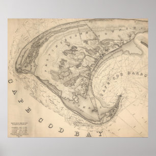 Vintagekarta av Provincetown (1836) Poster