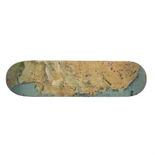 Vintagekarta av San Francisco (1915) Mini Skateboard Bräda 18,5 Cm
