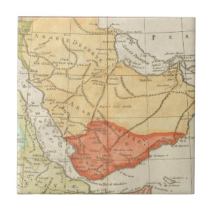 Vintagekarta av Saudiarabien (1780) Kakelplatta