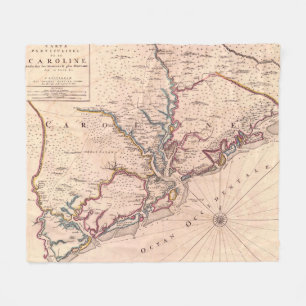 Vintagekarta av South Carolina (1690) Fleecefilt