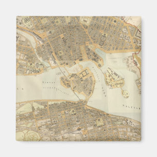Vintagekarta av Stockholm (1899) Magnet