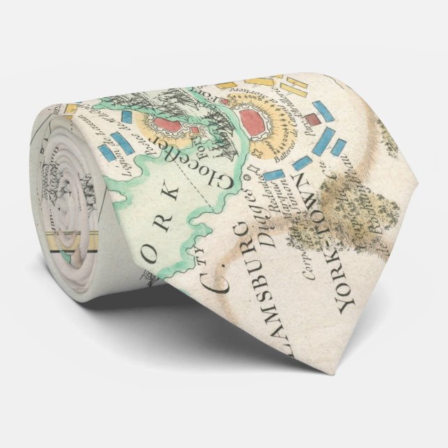 Vintagekarta av striden av Yorktown (1781) Slips (Rullad)
