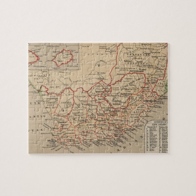 Vintagekarta av Sydafrika (1880) Pussel (Horisontell)