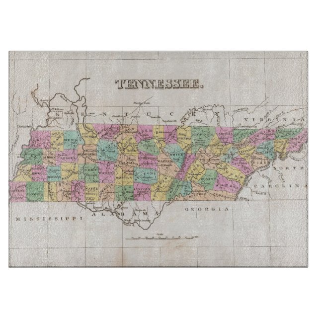 Vintagekarta av Tennessee (1827) (Framsidan)